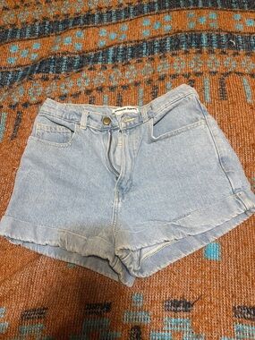 American Apparel Light Wash High-Rise Denim Shorts